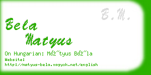 bela matyus business card